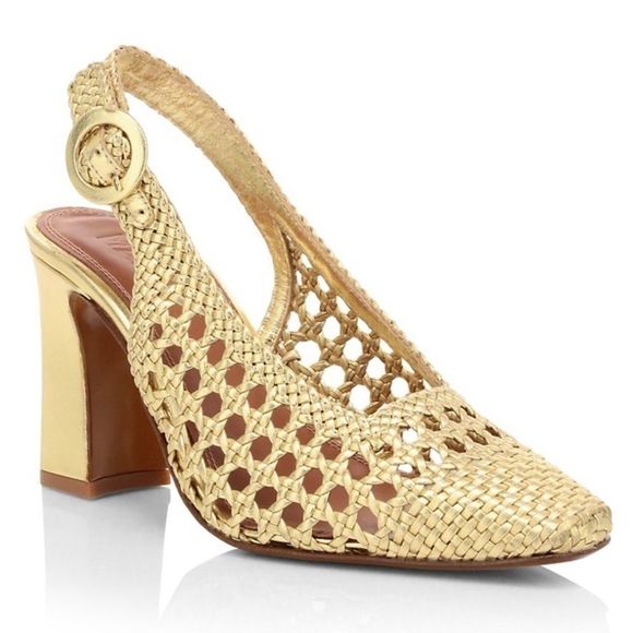 Souliers Martinez Zahara Leather Slingback Pumps